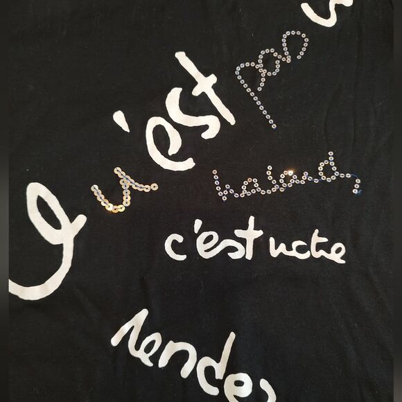 Lanvin chic black tee sz 38 S - Picture 4 of 6